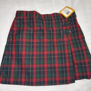 NWT Dennis Uniform Double Tab Pleat Skort McClean Plaid Size H10 Plus